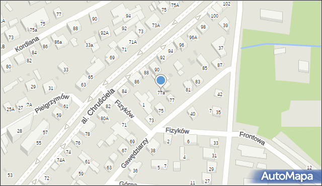 Warszawa, Gawędziarzy, 77a, mapa Warszawy