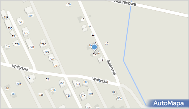 Warszawa, Gawronia, 7a, mapa Warszawy