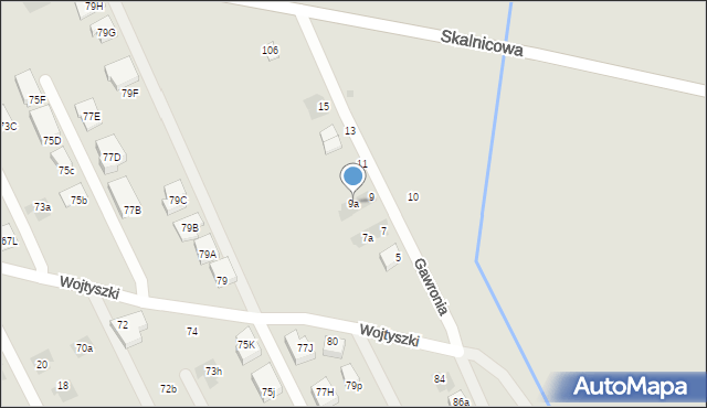 Warszawa, Gawronia, 9a, mapa Warszawy