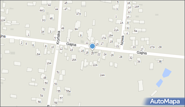 Wasilków, Gajna, 20, mapa Wasilków