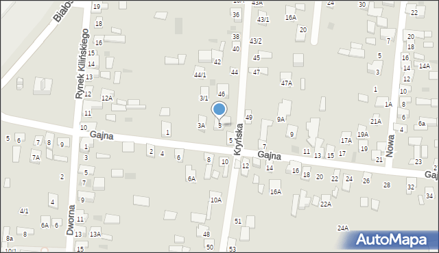 Wasilków, Gajna, 3, mapa Wasilków