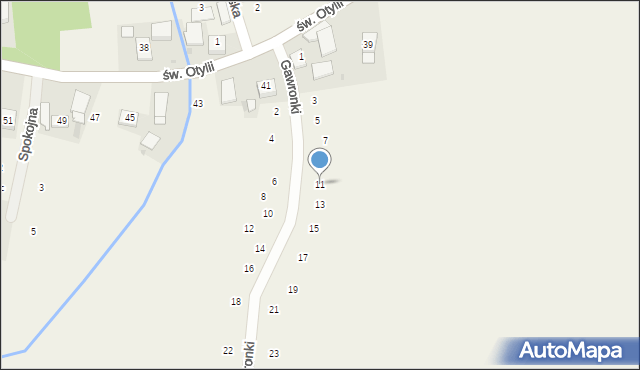 Wilków, Gawronki, 11, mapa Wilków