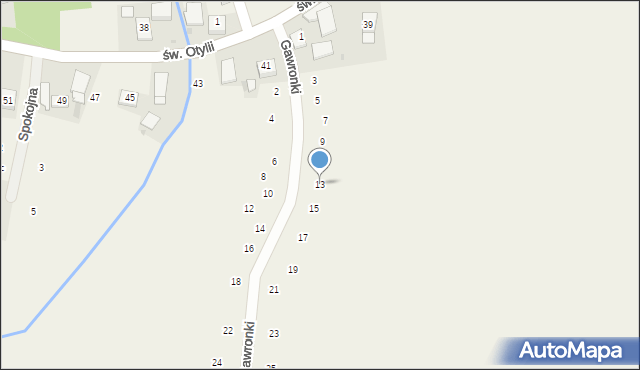 Wilków, Gawronki, 13, mapa Wilków