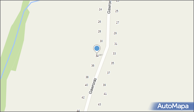 Wilków, Gawronki, 34, mapa Wilków