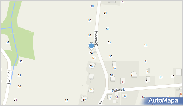 Wilków, Gawronki, 54, mapa Wilków