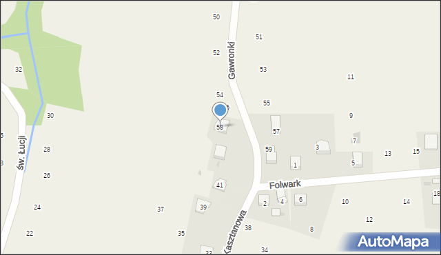 Wilków, Gawronki, 58, mapa Wilków