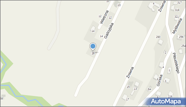 Wilkowice, Galicyjska, 16, mapa Wilkowice