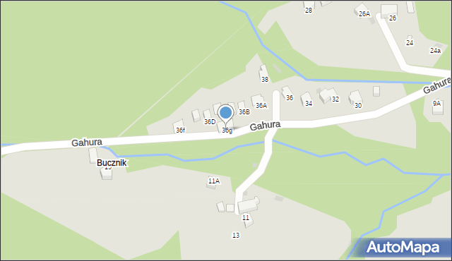 Wisła, Gahura, 36g, mapa Wisła