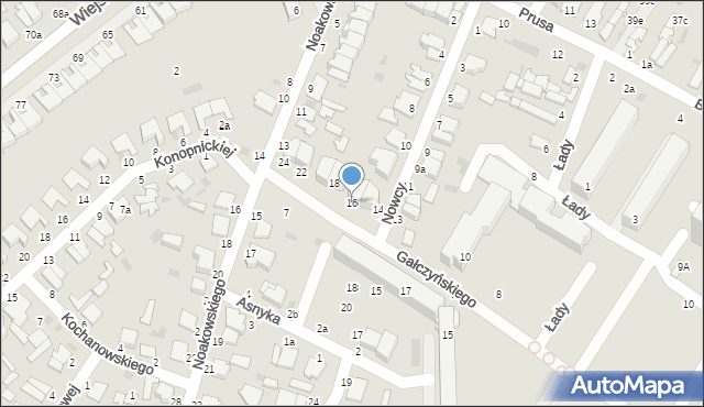 Włocławek, Gałczyńskiego Konstantego Ildefonsa, 16, mapa Włocławka