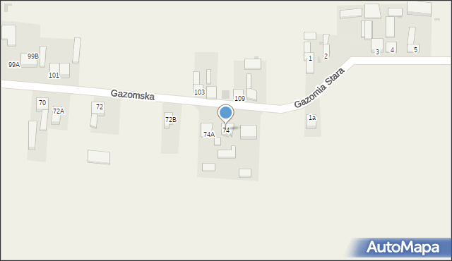 Wola Moszczenicka, Gazomska, 74, mapa Wola Moszczenicka