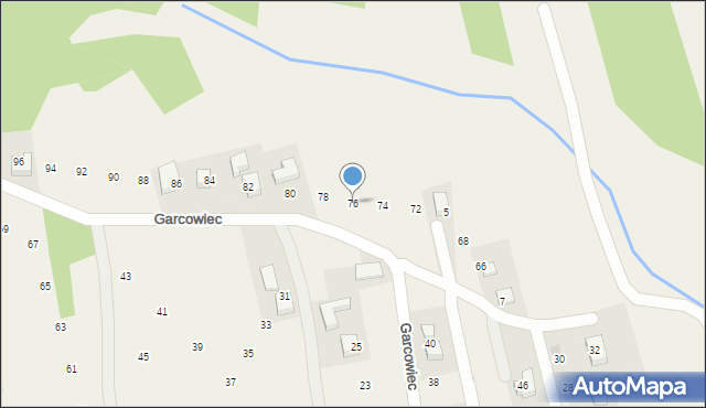 Wola Radziszowska, Garcowiec, 76, mapa Wola Radziszowska