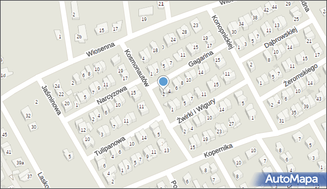 Wołomin, Gagarina, 2, mapa Wołomin