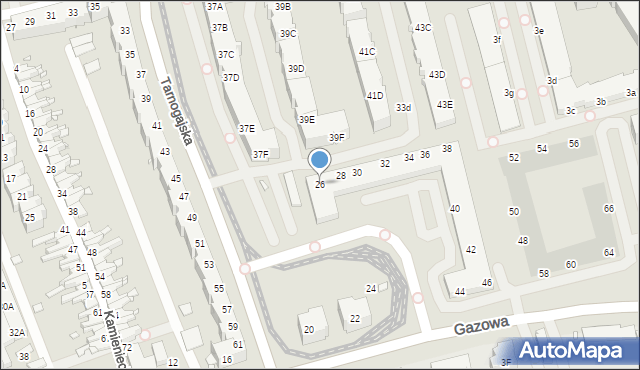Wrocław, Gazowa, 26, mapa Wrocławia