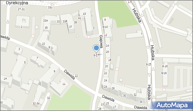 Wrocław, Gajowa, 9-17, mapa Wrocławia