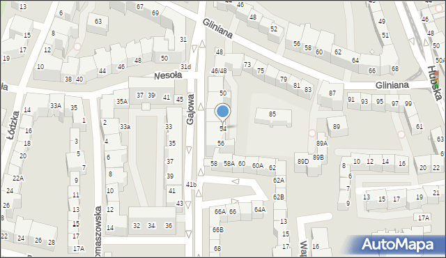Wrocław, Gajowa, 54, mapa Wrocławia
