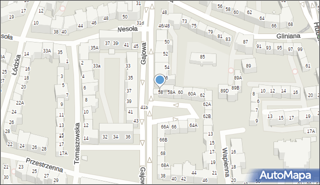 Wrocław, Gajowa, 58, mapa Wrocławia