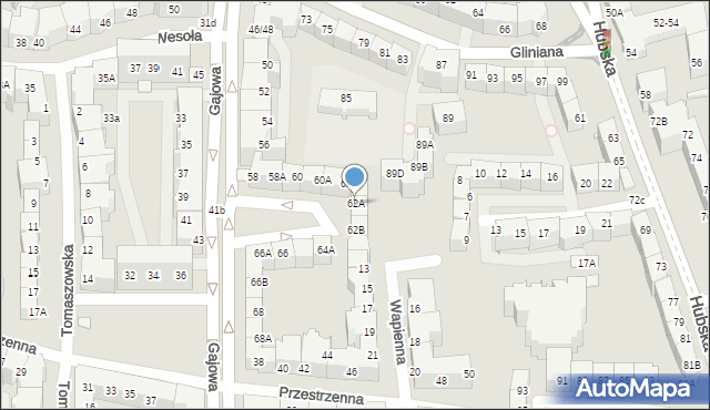 Wrocław, Gajowa, 62A, mapa Wrocławia