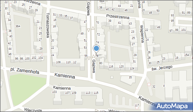 Wrocław, Gajowa, 78, mapa Wrocławia