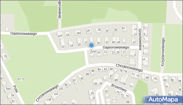 Wrocław, Gąsiorowskiego Wacława, 17, mapa Wrocławia