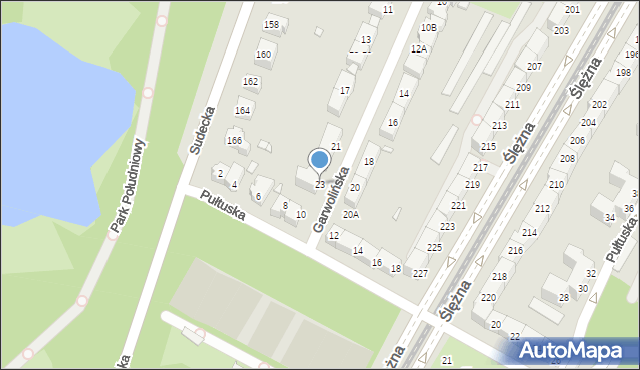 Wrocław, Garwolińska, 23, mapa Wrocławia