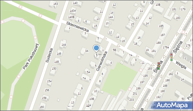 Wrocław, Garwolińska, 3, mapa Wrocławia