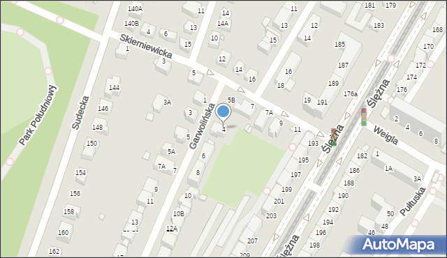 Wrocław, Garwolińska, 4, mapa Wrocławia