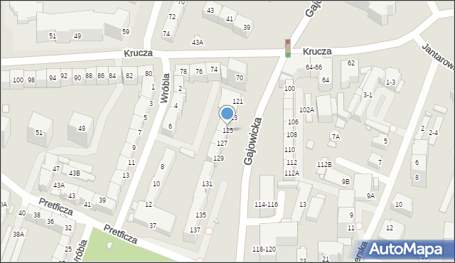 Wrocław, Gajowicka, 125, mapa Wrocławia