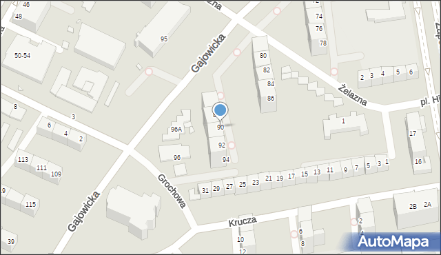 Wrocław, Gajowicka, 90, mapa Wrocławia