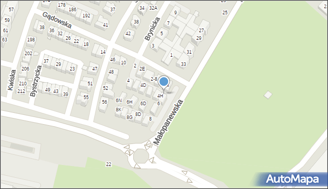 Wrocław, Gądowska, 4K, mapa Wrocławia