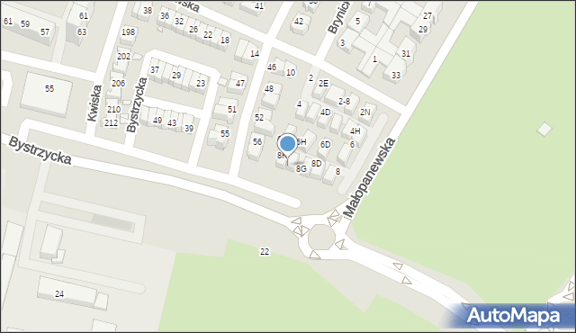 Wrocław, Gądowska, 8J, mapa Wrocławia
