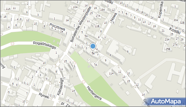 Wschowa, Garbarska, 5a, mapa Wschowa