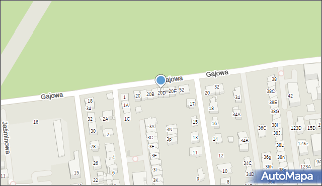 Ząbki, Gajowa, 20D, mapa Ząbki