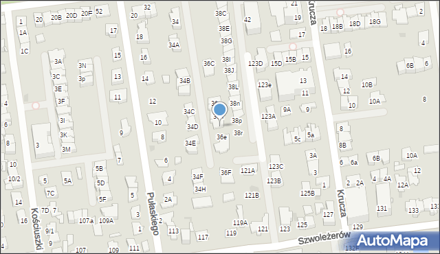 Ząbki, Gajowa, 36i, mapa Ząbki