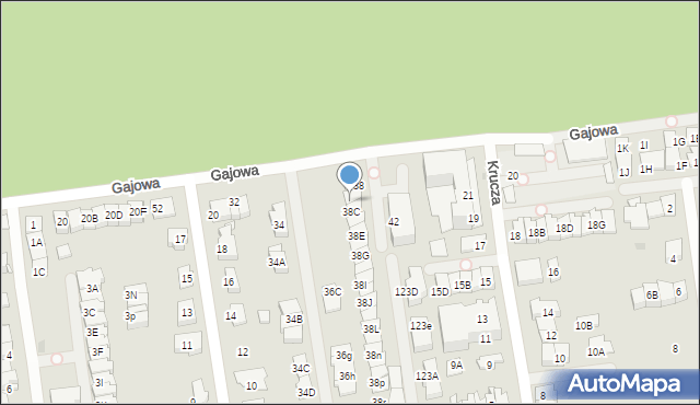 Ząbki, Gajowa, 38B, mapa Ząbki