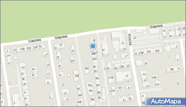 Ząbki, Gajowa, 38E, mapa Ząbki