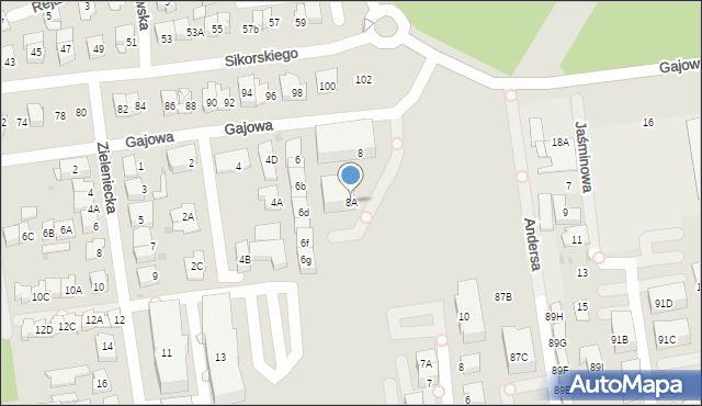 Ząbki, Gajowa, 8A, mapa Ząbki