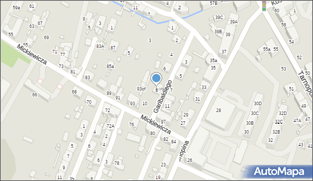 Zabrze, Garibaldiego Giuseppe, gen., 8, mapa Zabrza