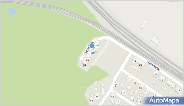 Zabrze, Gawrona Józefa, 1D, mapa Zabrza