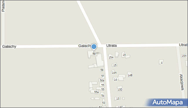 Zakroczym, Gałachy, 59, mapa Zakroczym