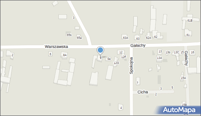 Zakroczym, Gałachy, 9, mapa Zakroczym