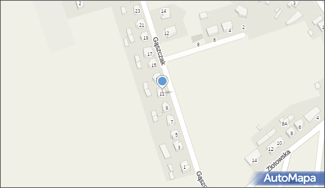 Zakrzewo, Gąszczak Marii Magdaleny, 11, mapa Zakrzewo