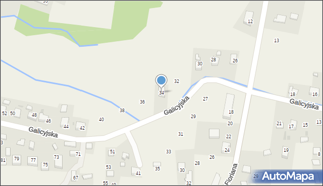 Zalas, Galicyjska, 34, mapa Zalas