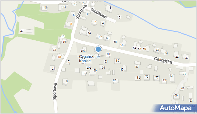 Zalas, Galicyjska, 97, mapa Zalas