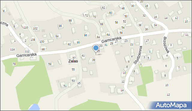 Zalas, Garncarska, 37, mapa Zalas