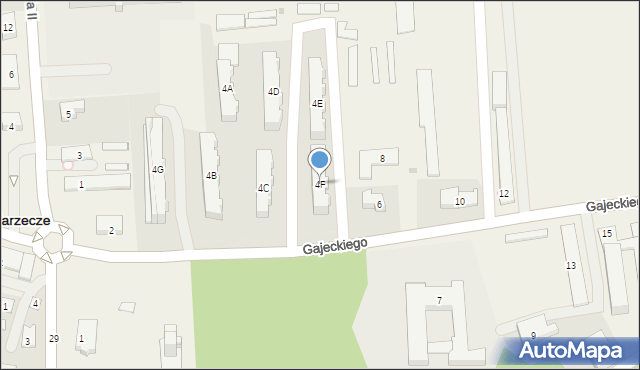 Zarzecze, Gajeckiego Stanisława, ks., 4F, mapa Zarzecze