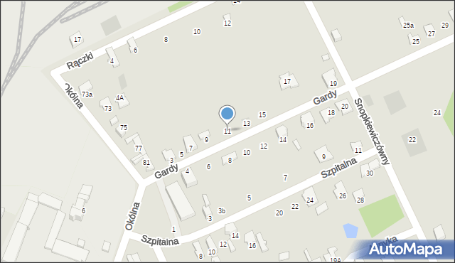 Zawiercie, Gardy Jerzego, 11, mapa Zawiercie