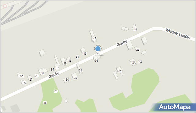 Zawiercie, Gardy Jerzego, 38a, mapa Zawiercie