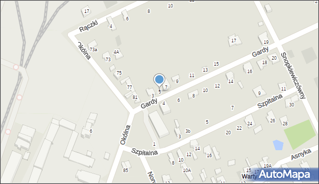 Zawiercie, Gardy Jerzego, 5, mapa Zawiercie