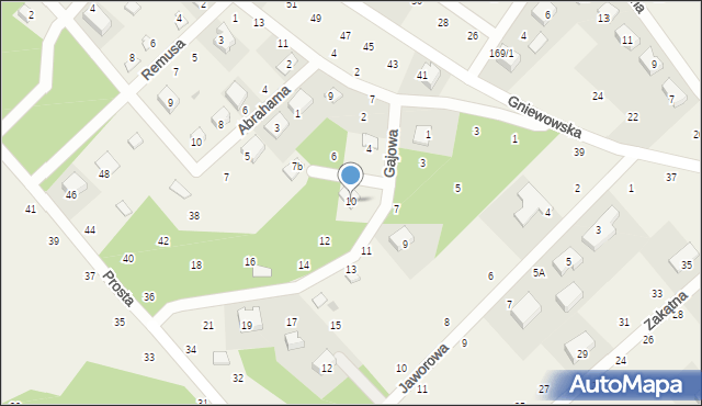 Zbychowo, Gajowa, 10, mapa Zbychowo