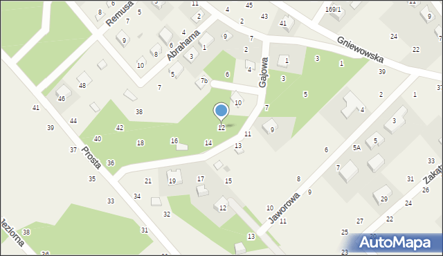 Zbychowo, Gajowa, 12, mapa Zbychowo